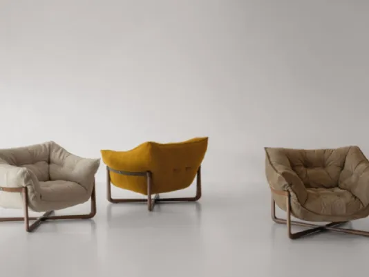 Il punto di forza della collezione Redondo di Moroso è la sofisticata trapuntatura del rivestimento