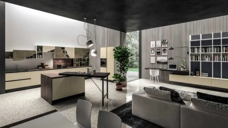 cucina con penisola Time Aster