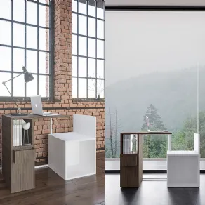 Postazione in legno di rovere Minidesk di Filodesign