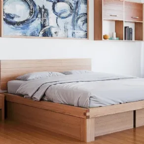 Privo di parti metalliche il letto contenitore Lichene by Vivere Zen