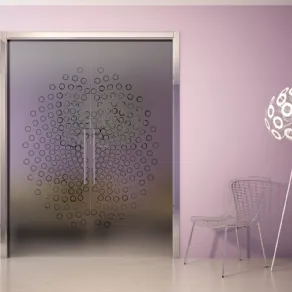 porta in vetro decorata
