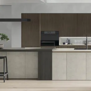 cucina moderna con piano in marmo