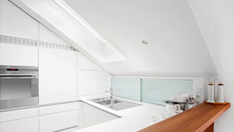 Ambiente cucina nel sottotetto abitabile