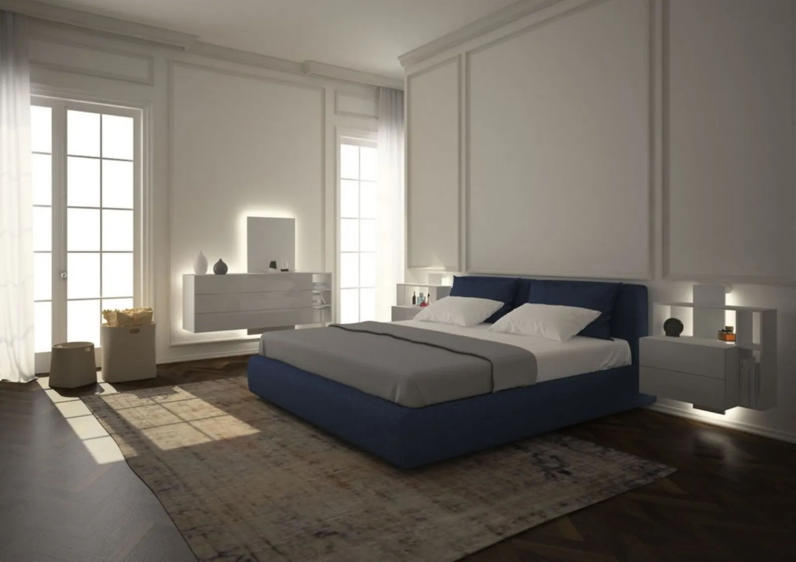 Comodini sospesi: per camere da letto di design