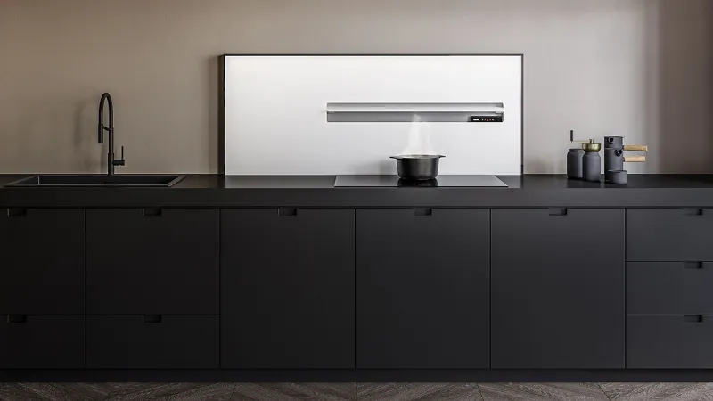 Air Wall di Falmec. Sistema di aspirazione integrata verticale