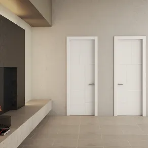 Linea Legno stile Incise modello 409 porta battente laccato opaco perla - collezione Unica