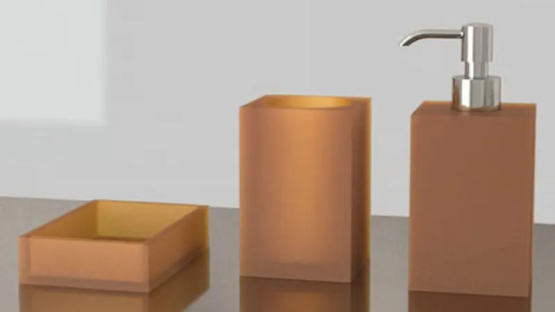 Portasapone da appoggio in Vetro Freddo della collezione Navy di Glass Design