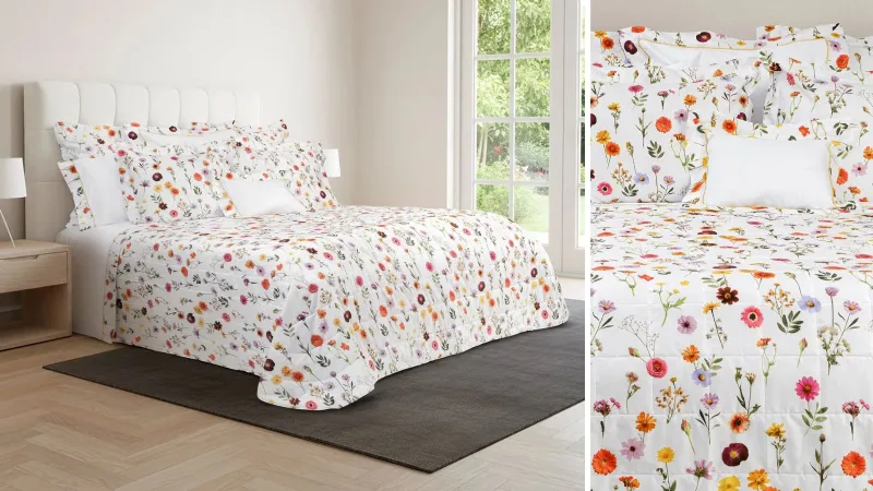 Prato Quilt di Signoria, copriletto in Raso stampato 100% cotone