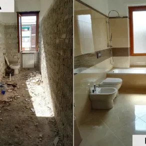Rifacimento del bagno - prima e dopo