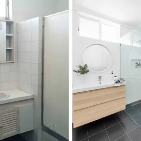 Bagno ristrutturato - prima e dopo