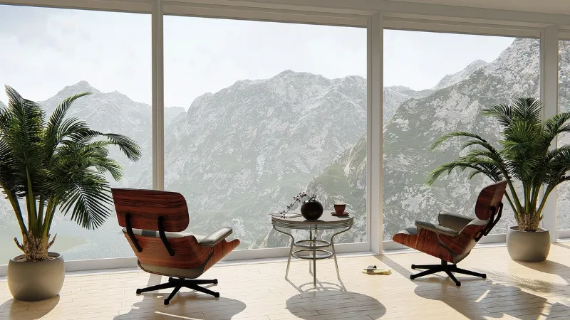 Tavolino e poltrone di design