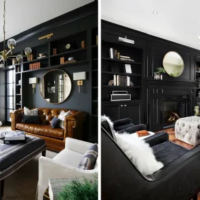 Librerie a parete nere dal mood elegante e chic