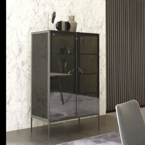 Credenza Moderna vetro e metallo Kessler di Misura Emme