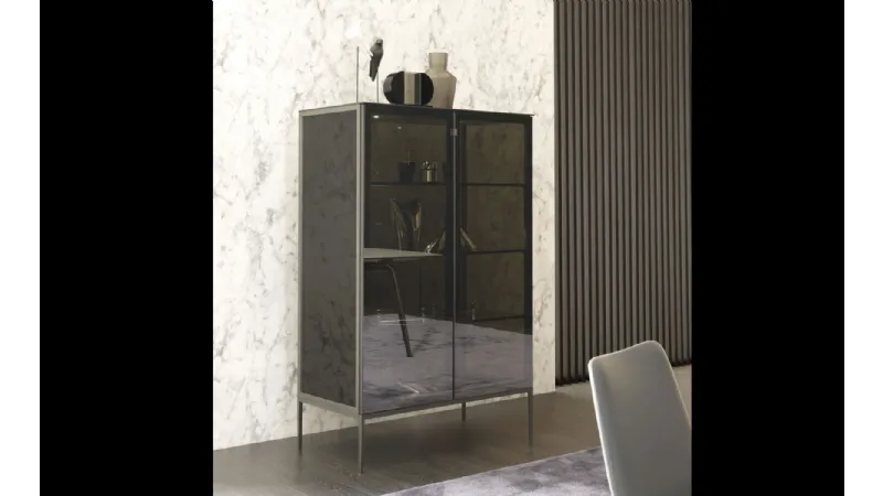 Credenza Moderna vetro e metallo Kessler di Misura Emme