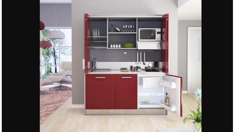 Cucina a scomparsa Minicompact color Lavico - MiniCucine 