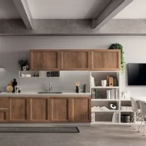 Cucina moderna bianca e legno, scelta intramontabile