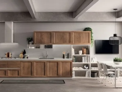 Cucina moderna bianca e legno, scelta intramontabile