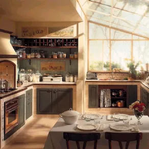Cucina in muratura country