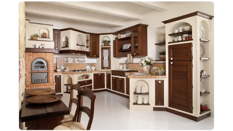 Cucina in finta muratura