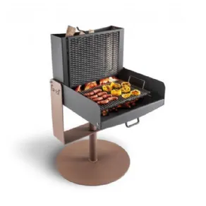 Twist di Palazzetti. Barbecue in acciaio, girevole a 360° e richiudibile