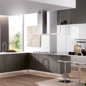 Cucina moderna ad angolo con isola centrale Brera Berloni