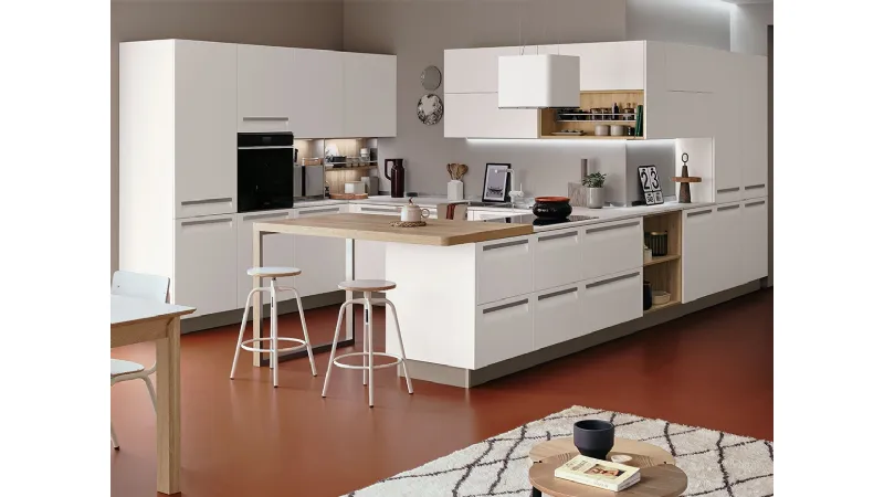 Cucina Carrera F1 di Veneta Cucine color Bianco Riso