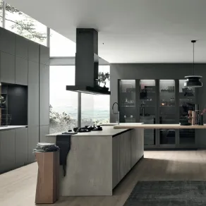 Cucina con isola funzionale e tavolo Aliant di Stosa