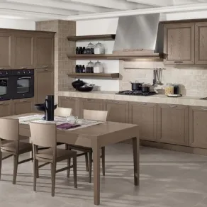 Cucina a muratura e legno angolare