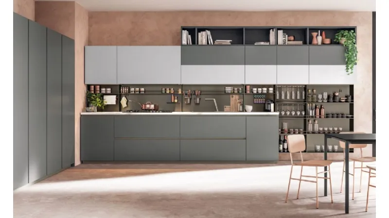 Cucina componibile laccata lineare Immagina Plus Neck 1 - Cucine Lube