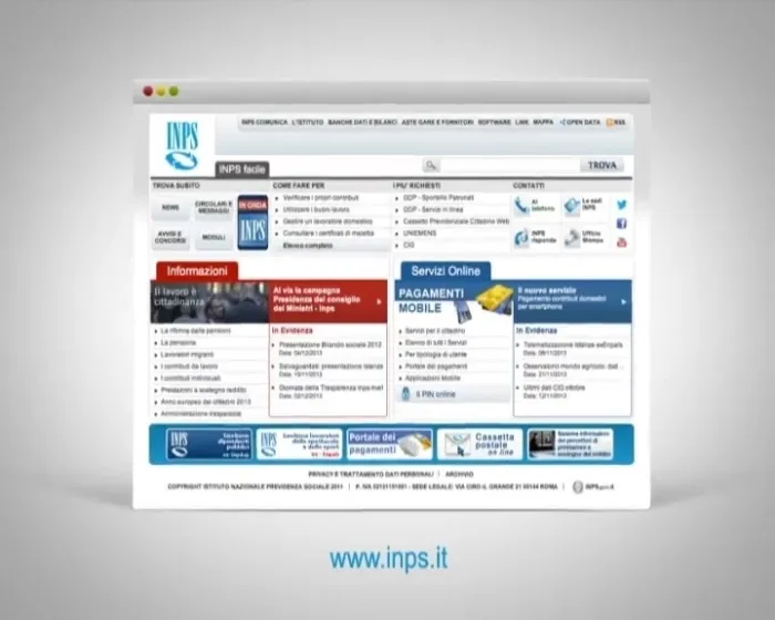 Home page sito INPS