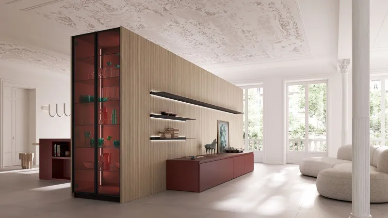 Il dialogo perfetto tra cucina e soggiorno nell'open space