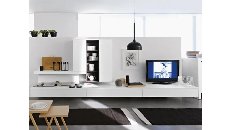 Sistema tv da parete bianco dibiesse