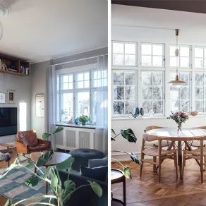 Due immagini dello stesso appartamento di Copenhagen, tratte da myscandinavianhome.com