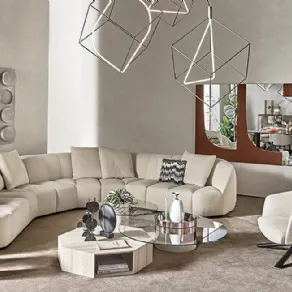 Cloud Infinity di Gallotti&Radice. Divano modulare dalle linee libere, con sedute in poliuretano espanso