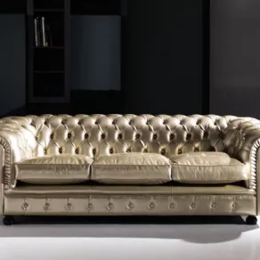 Divano pelle moderno modello Chester