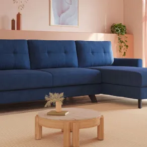 Divano letto angolare blu