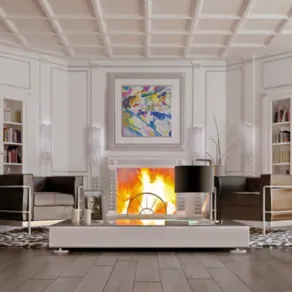Stile contemporaneo per il soffitto lineare a cassettoni di Turati Boiserie