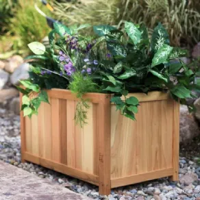 fioriere in plastica effetto legno