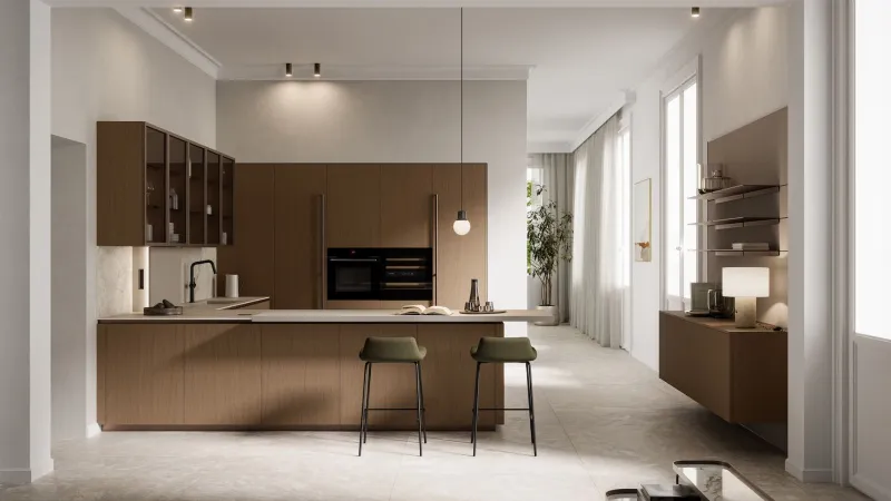 Arredo3 - Collezione Asia: impiallacciato rovere cappuccino