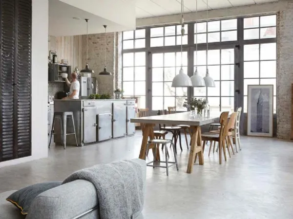 interni casa stile industriale