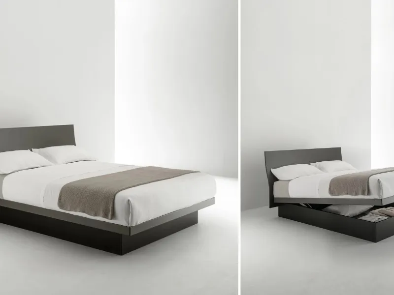 Filesse di Caccaro: letto in legno con base contenitore