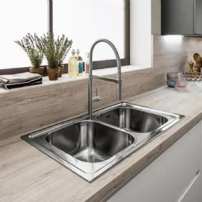 Piano in laminato effetto legno - cucina Dakota di Arrex