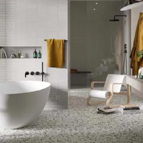 Pavimento in Gres Porcellanato e piastrelle Mystone Moon White di Marazzi