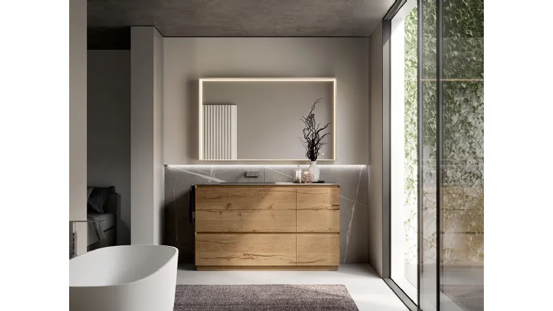 Essenzialità nei volumi e carattere nella scelta delle finiture per la collezione Cubik di Ideagroup