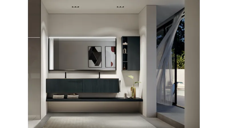 Materiali in primo piano nella collezione di arredo bagno di design Sense