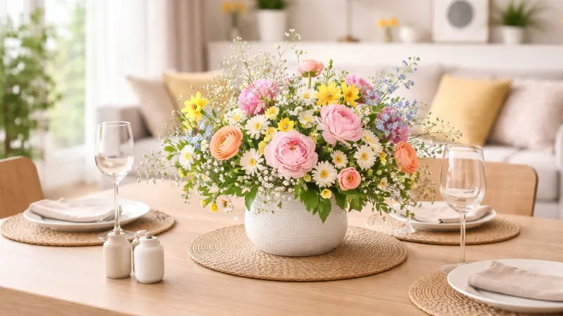 Vaso con fiori freschi