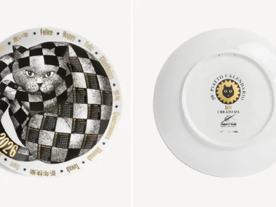 Piatto Calendario 2026 firmato Fornasetti