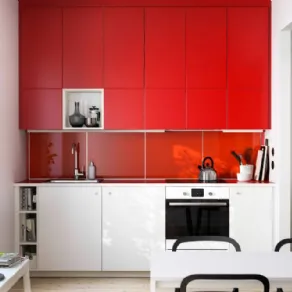 Cucina Ikea rossa
