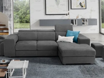 Il divano con pouf estraibile per il salotto