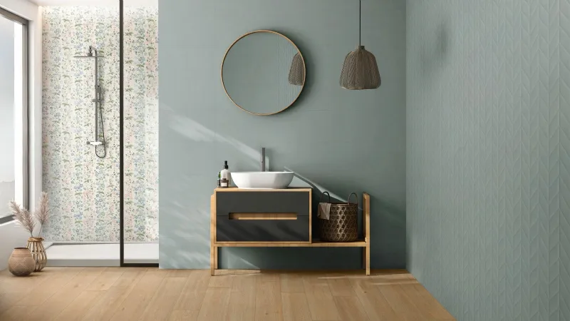 Collezione Flora di Marazzi: rivestimento opaco e decori in 3D